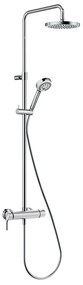 Set de dus Dual Shower System cu baterie, 20 cm, crom