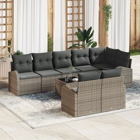vidaXL Set de canapele pentru grădină cu pernă 9 pcs 289 x 124 x 85 cm