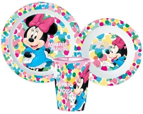 Disney Minnie set de masă, set din plastic micro, pahar de 260 ml