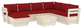 3063645 vidaXL Set mobilier grădină din paleți cu perne, 8 piese, lemn molid