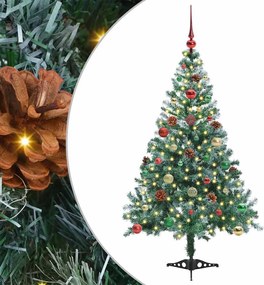 vidaXL Brad de Crăciun artificial cu 150 LED Verde 150 cm PVC și Oțel