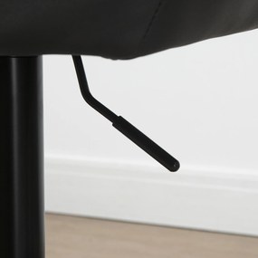 HOMCOM Scaune de bar 2-pack Design retro reglabile în înălțime Piele ecologică Aspect de in Gri + Negru | Aosom Romania