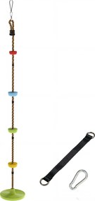 AIYAPLAY Leagăn cu frânghie 1,9 m, Leagăn disc pentru copii cu platformă, chingă și carabinieră, verde | Aosom Romania