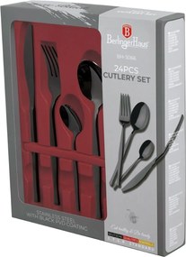 Set tacamuri 24 piese, 6 persoane, negru oglinda Berlinger Haus BH 3066