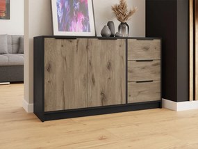 Comodă Pengasa 2D3S (Negru + Stejar viking) . 1103666