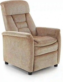 Fotoliu recliner JORDAN, bej/negru, stofa/plastic, 71x85/155x79/106 cm