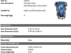 Vaza flori, Vas decorativ Aila S albastru