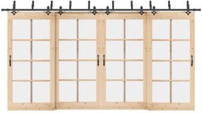 vidaXL Set feronerie pentru uși glisante, negru, 427 cm, oțel