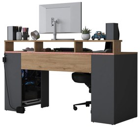 Masă PC Sikine 5 (nuc + antracit). 1095021
