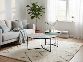 Set 2 masute de cafea cu decor marmura gri PALERMO II