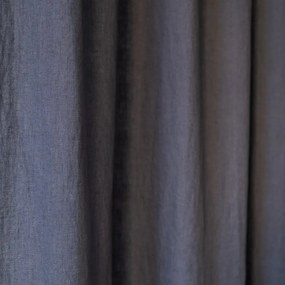 Draperie din in cu tunel de prindere Linen Tales Night Time, 250 x 140 cm, gri închis