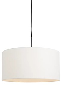 Lampă modernă cu pandantiv neagră cu abajur alb 50 cm - Combi 1