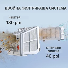 Robot curatare piscine fara fir Wybot S2, 91W, Pentru pana la 300 m², SMART, 3 moduri, Auto-parcare, Auto-revers, IPX8, Gri