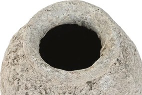 Vază decorativă, stil rustic artizanal, culoare gri, din teracotă, „Terracotta”