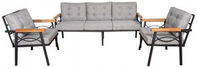 Set Mobilier Grădină, Metal / Spuma, Damla, 3 Piese, Gri Deschis