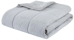 Cuvertură gri deschis matlasată din micropluș pentru pat dublu 200x220 cm Cosy Cord – Catherine Lansfield