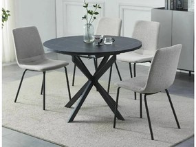 Masa extensibila de dining GASTON 100(135)X100 cm, decor de marmura neagra