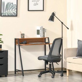 HOMCOM Birou modern cu Rafturi in Lemn Castaniu 84x45x85cm