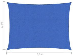 Panza parasolar, albastru, 2,5x3,5 m, HDPE, 160 g m   Albastru, 2.5 x 3.5 m