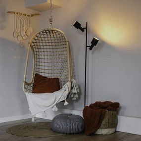 Lampa de podea moderna neagra cu 2 lumini - Stijn