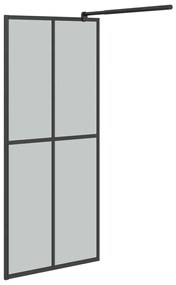 Paravan dus walk-in, 90x195 cm, sticla securizata inchisa Negru, 90 x 195 cm