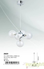 Lustra, Pendul design modern, finisaj crom, diametru 31,5cm, Briella 2623 RX