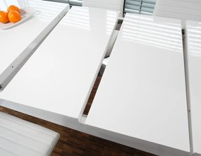 Masa extensibila dreptunghiulara din lemn 180X90x75 cm alba