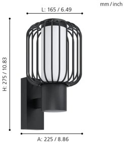 Eglo 98721 - Aplică perete exterior RAVELLO 1xE27/28W/230V IP44