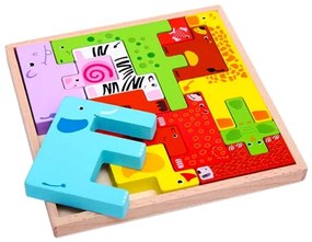 Joc de tip tetris din lemn cu animale 3D JC21