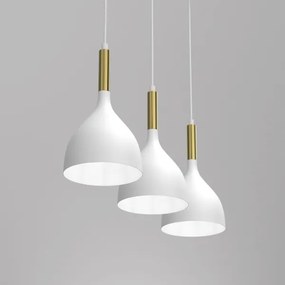 Lustră pe cablu NOAK 3xE27/60W/230V albă/aurie