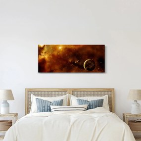 Tablou - Planete cu nebuloasă (120x50 cm)