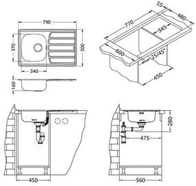 Chiuvetă de bucătărie ALVEUS 1098938 ZOOM 79x50 cm crom
