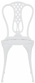 Set mobilier bistro, 3 piese, alb, aluminiu turnat Alb, 1