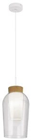 Pendul design modern Nora alb/ lemn