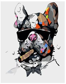 Pictura pe numere cu un cadru "Buldog francez" 50x40 cm