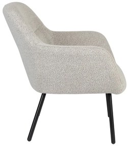 Fotoliu alb cu tapițerie din țesătură bouclé Dude – White Label