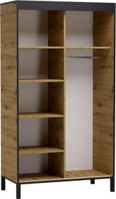 Dulap cu usi glisante 120x221 cm, Baros, ADRK Furniture (Culoare: Alb)