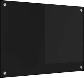 vidaXL Panou de bucătărie Negru 70 x 50 cm sticlă securizată