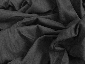 Set lenjerie de pat creponata DENYX BLEND gri, buzunar hotel + Cearsaf Jersey 90 x 200 cm gri inchis, pat single