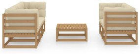 3076382 vidaXL Set mobilier de grădină cu perne, 6 piese, lemn masiv pin