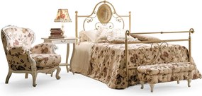 Pat lemn masiv Carolina – Fier forjat decorat manual