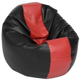 Fotoliu Relaxo XL , Material Piele ecologica - Black & Red