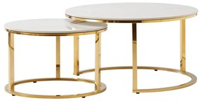 Set 2buc mese de cafea Disponer (marmură deschis + auriu) . 1116298