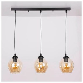 Lustră neagră cu abajur din sticlă 14x70 cm Aspa – Candellux Lighting