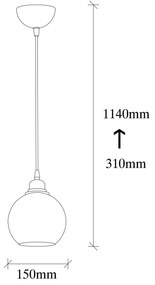 Lustra Smoked Gri 15x15x114 cm