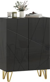 HOMCOM Dulap pentru pantofi cu 2 uși, raft pentru pantofi, depozitare pentru pantofi cu 3 rafturi reglabile 72 x 31,5 x 95 cm, Negru | Aosom Romania