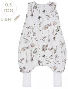 Sac de dormit cu picioare, bumbac muselina 0.5 Tog, Natura, S 86 92 98, 12-36 luni