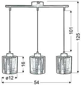 Lustră pe cablu COX 3xE27/60W/230V