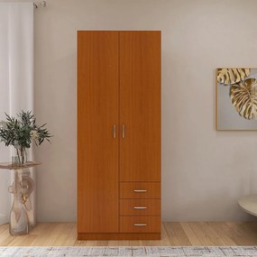 Dulap Mixt Star cu 2 Usi si 3 Sertare, 200x80x50 cm,Culoare Cires, Material din PAL de 18mm