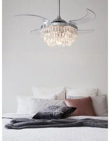 Ventilator LED de tavan FANAWAY 212923 VEIL 6xE14/4,5W/230V crom + telecomandă